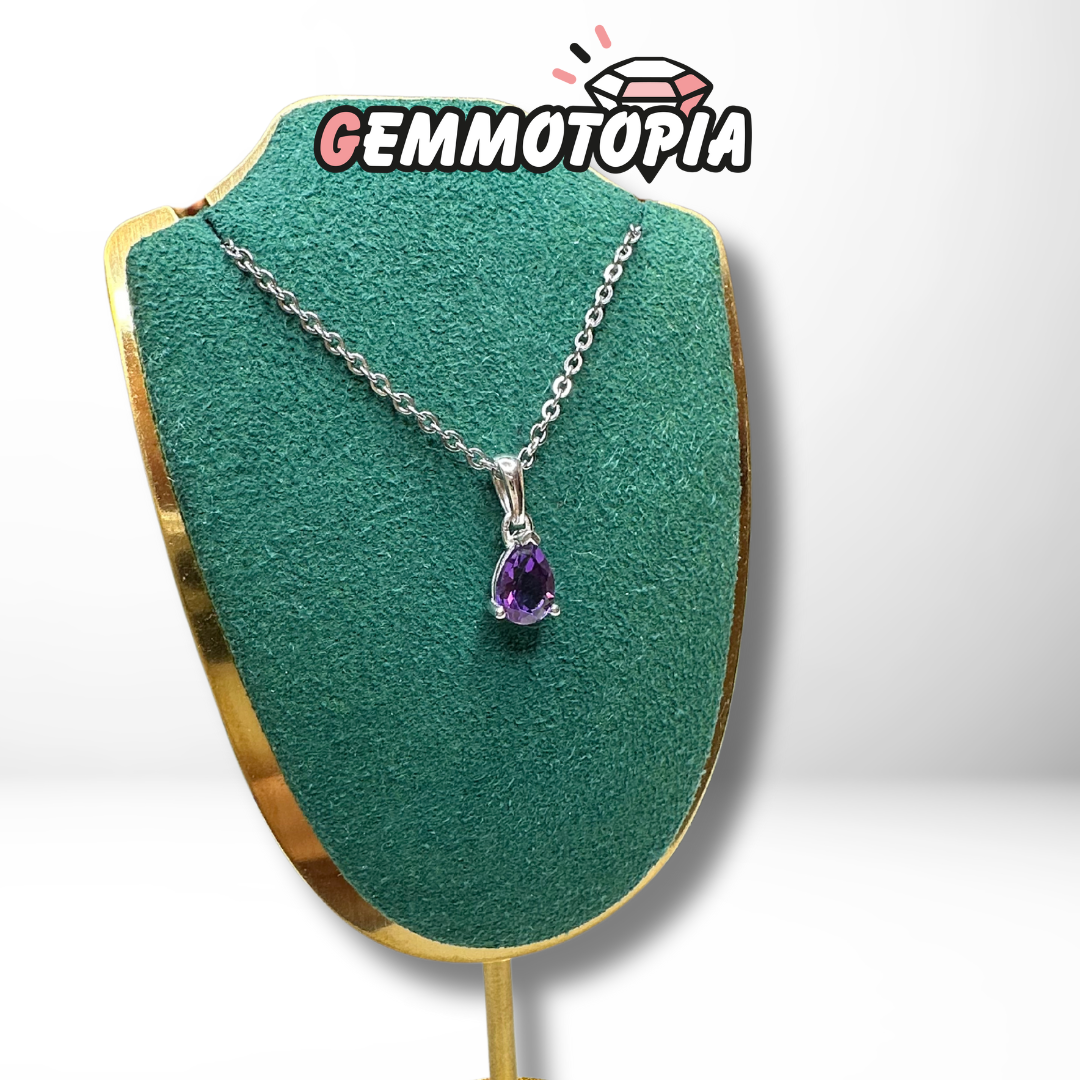 Pendentif Solitaire Améthyste Poire