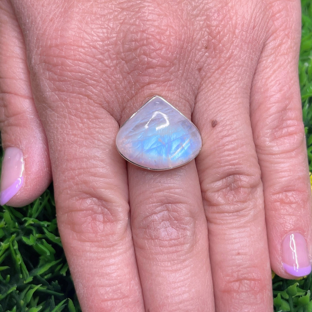 Bague Pierre de Lune Blue Fire #188