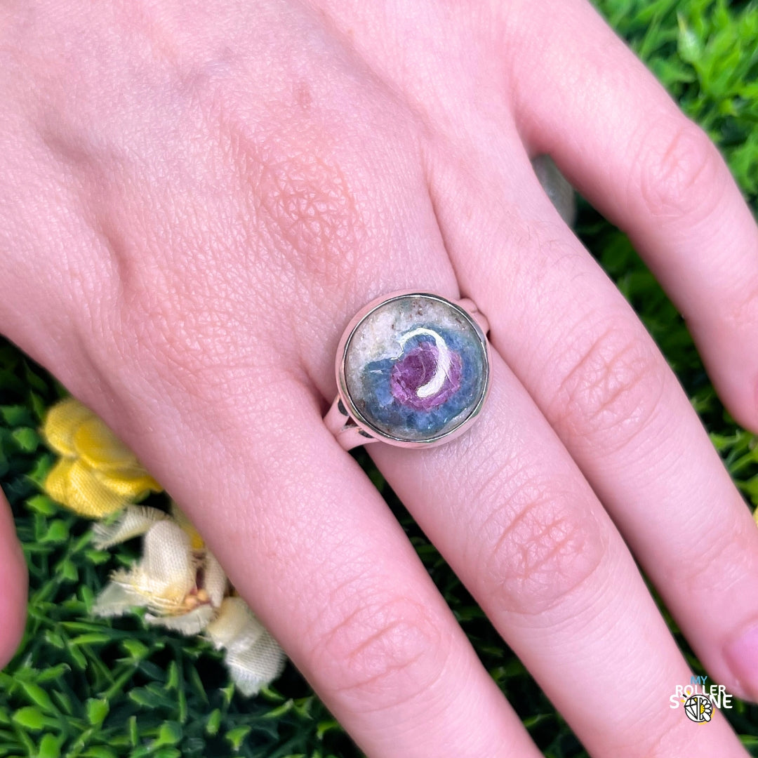 Bague Argent Rubis Fuchsite #13