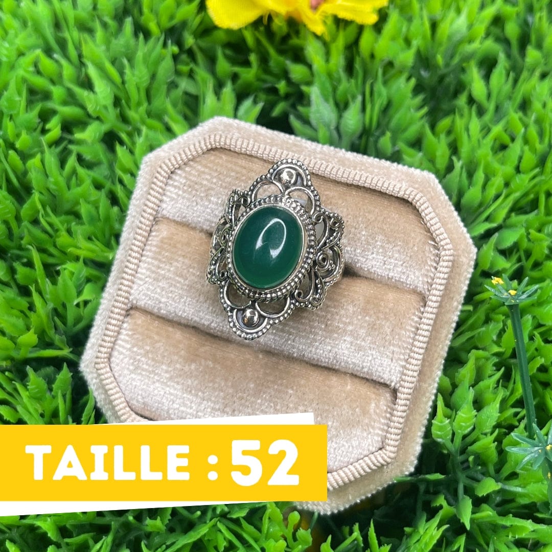 Bague Argent Onyx Vert #2