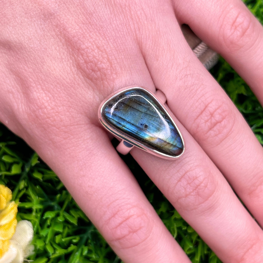 Bague Argent Labradorite Bluefire #141