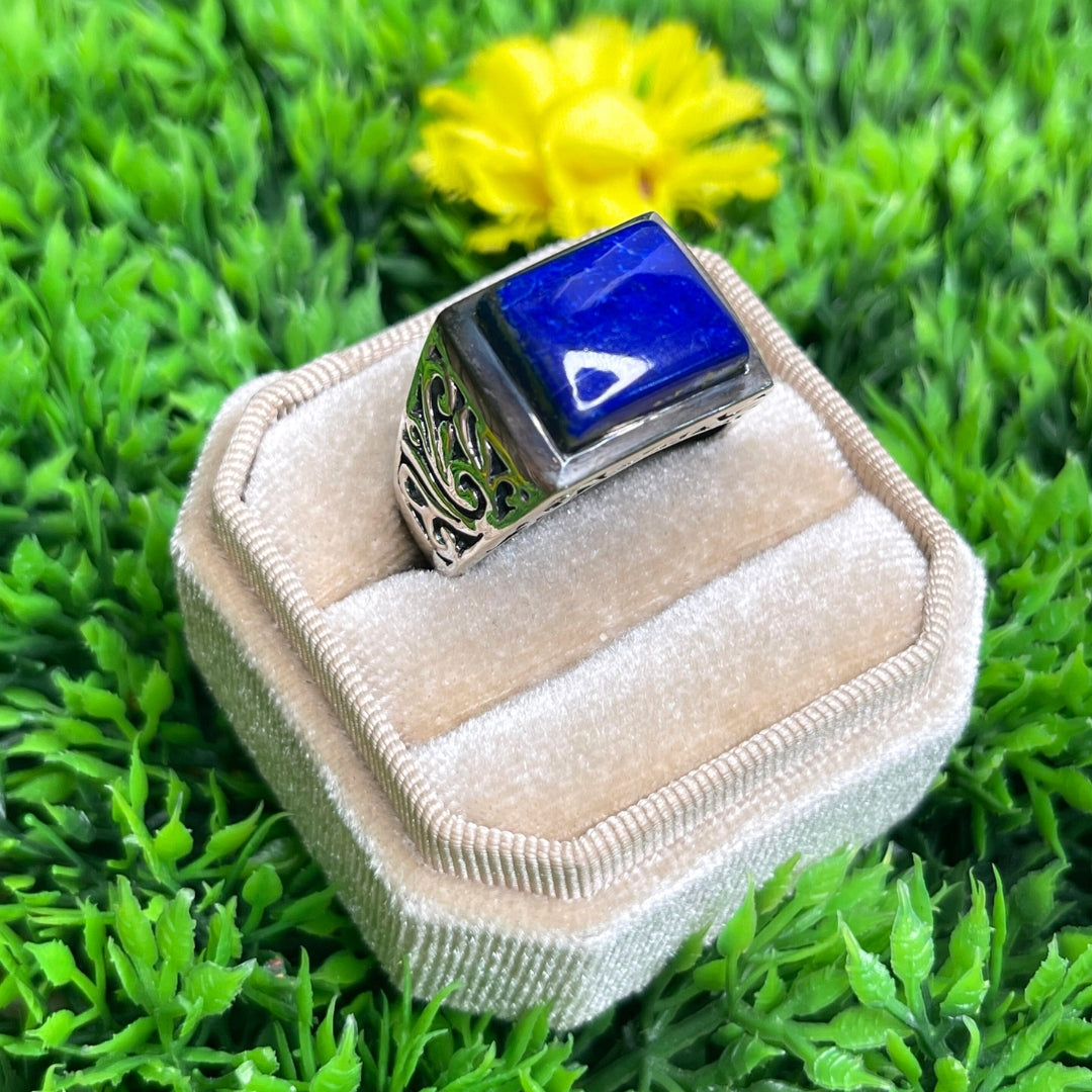 Chevalière Argent Lapis Lazuli Carré #2