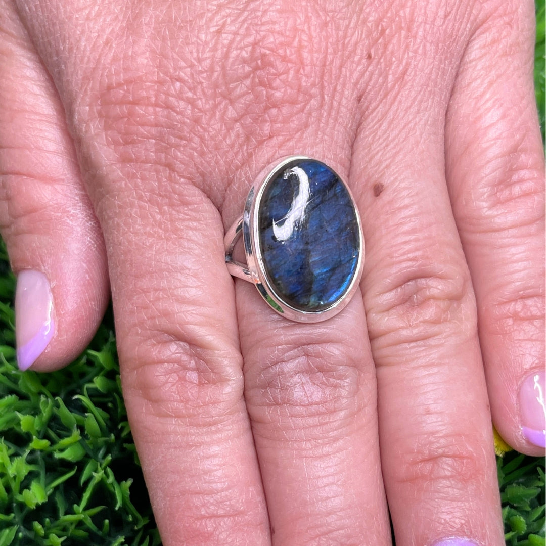 Bague Argent Labradorite Bluefire #216