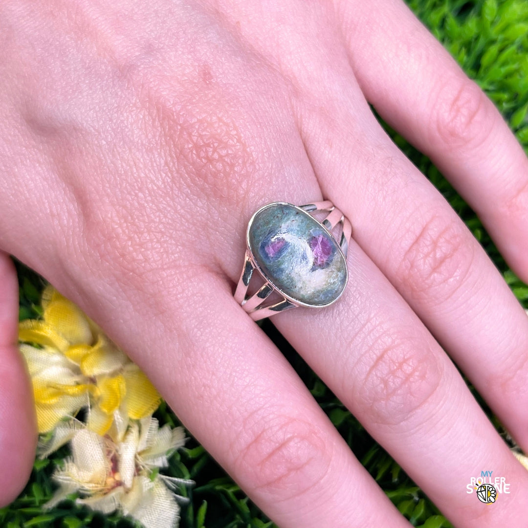 Bague Argent Rubis Fuchsite #19