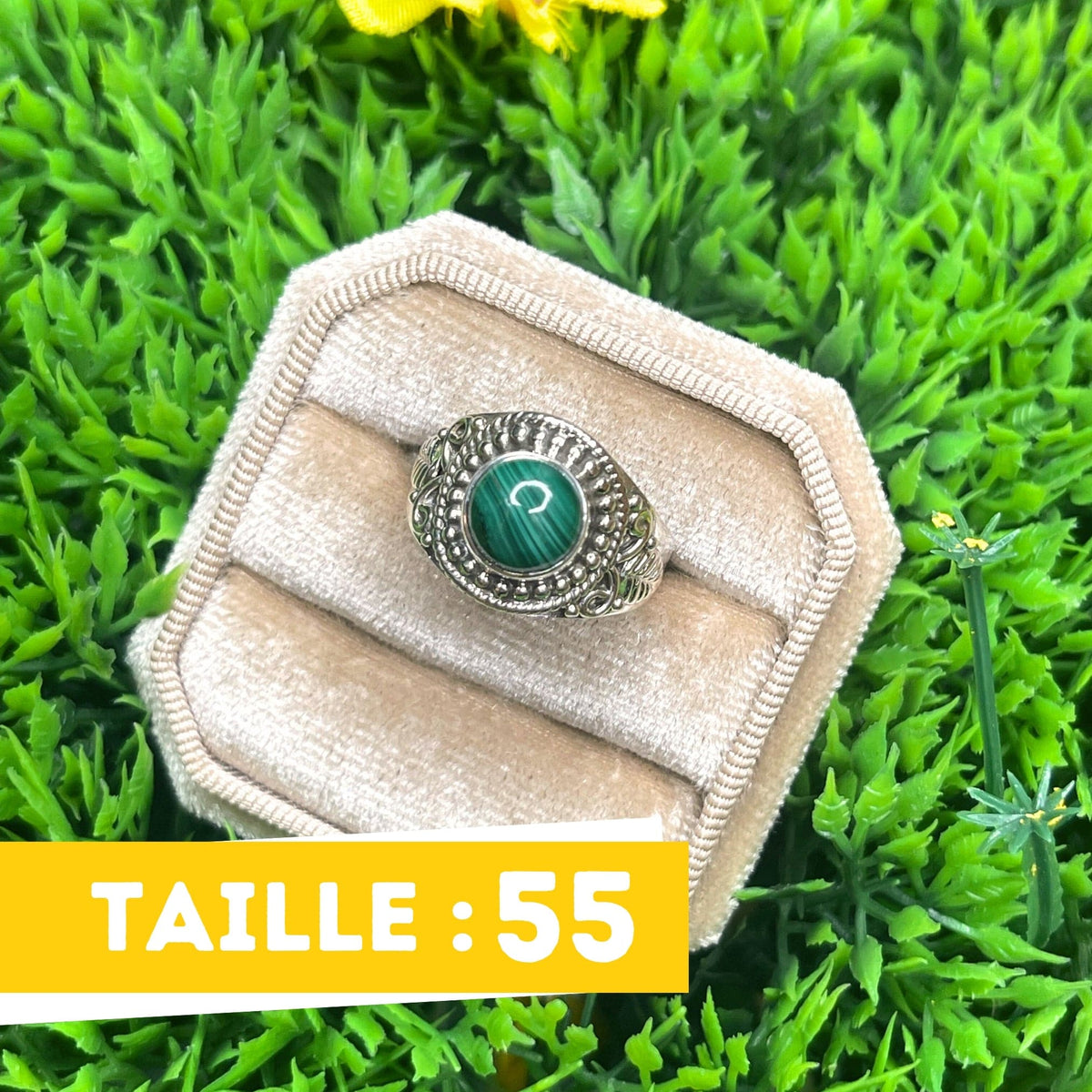 Bague Argent Malachite #2