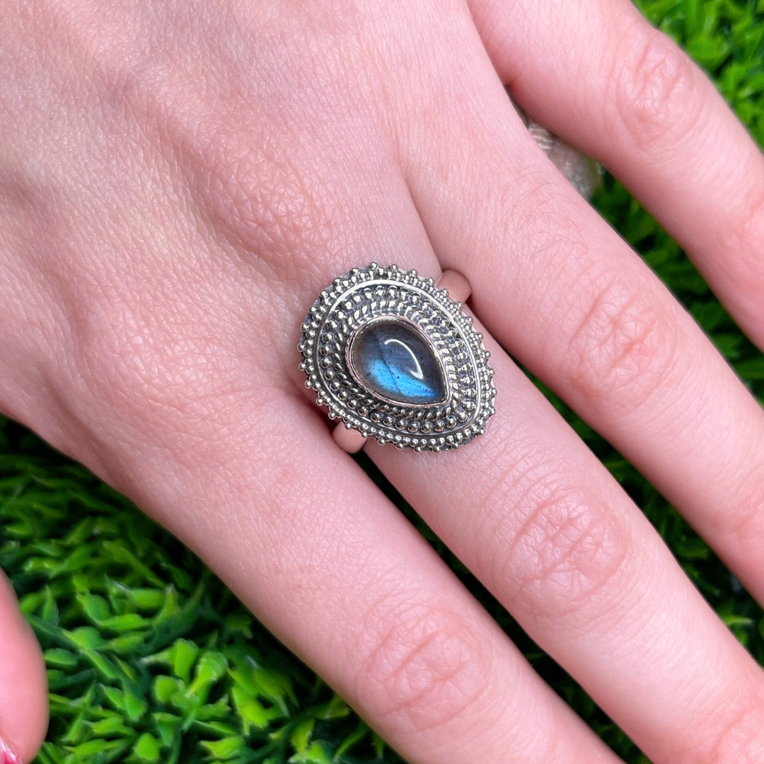 Bague Argent 925 Labradorite Bluefire #103