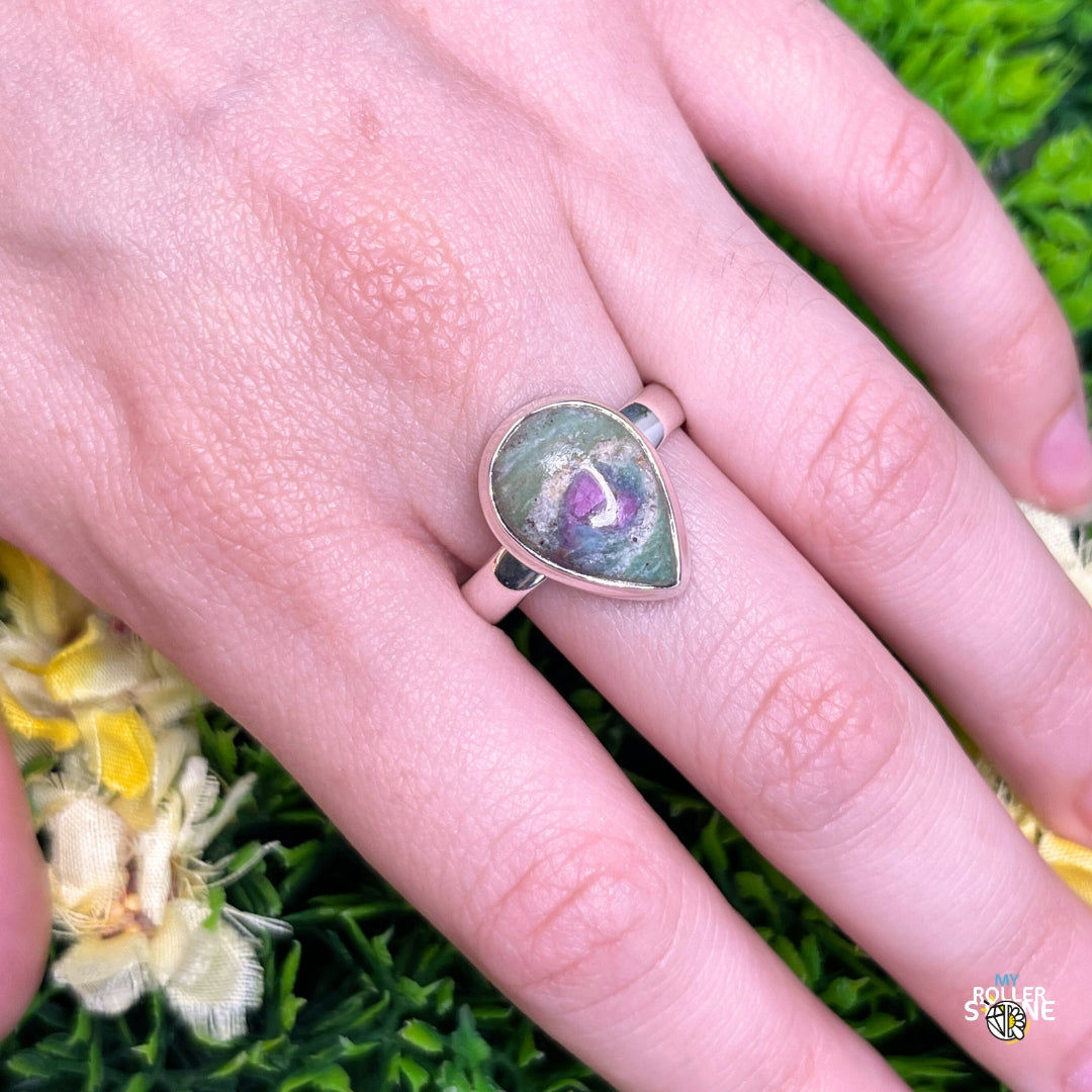 Bague Argent Rubis Fuchsite #27