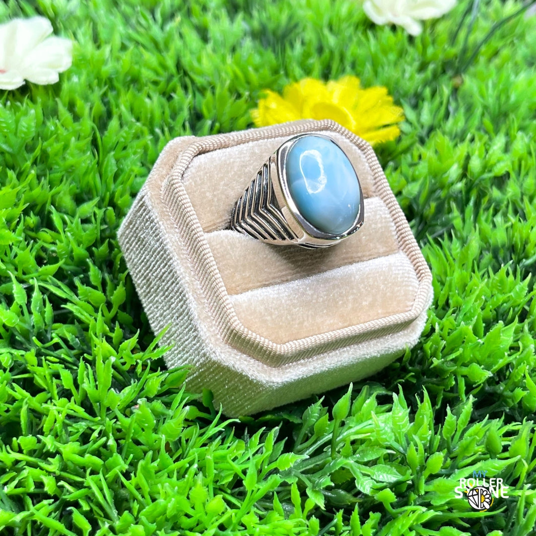 Chevalière Argent Larimar Bataille #2