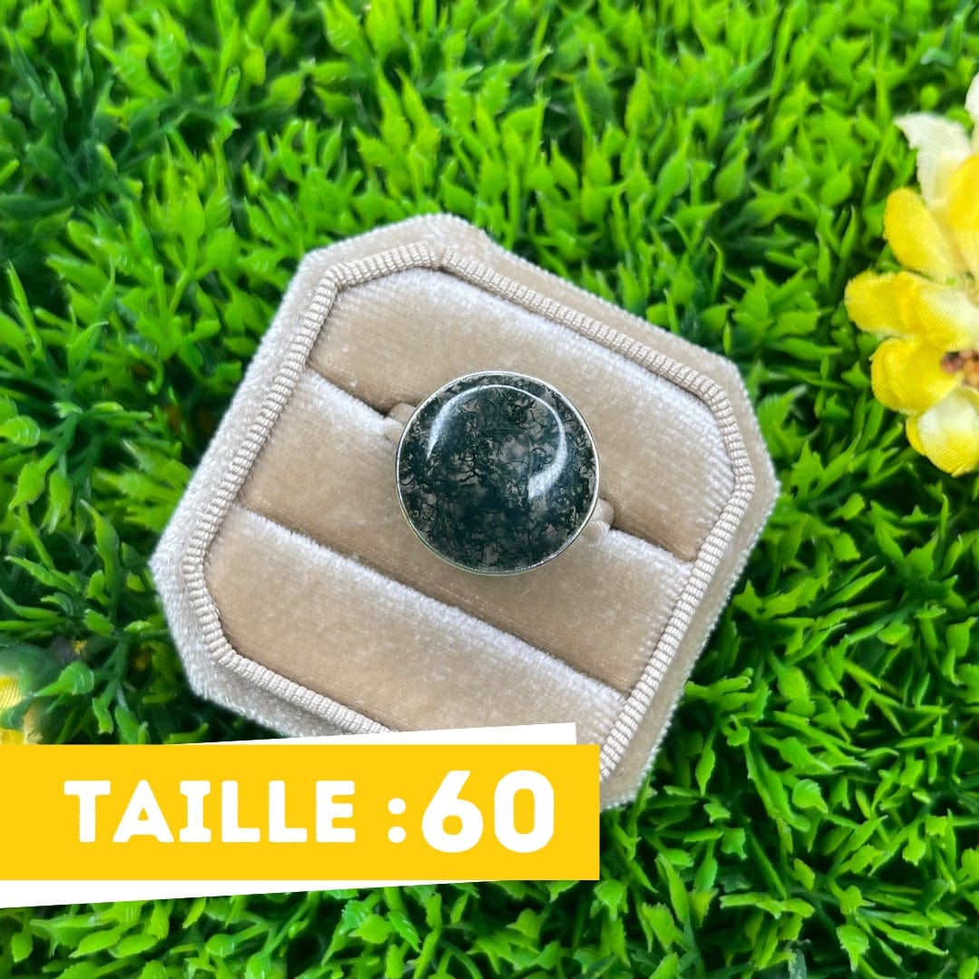 Bague Argent Agate Mousse #15