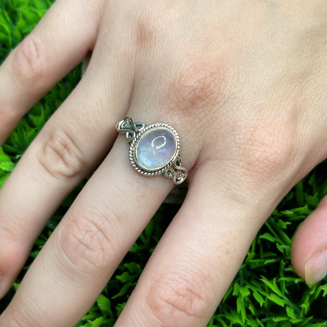 Bague Pierre de Lune Blue Fire #97