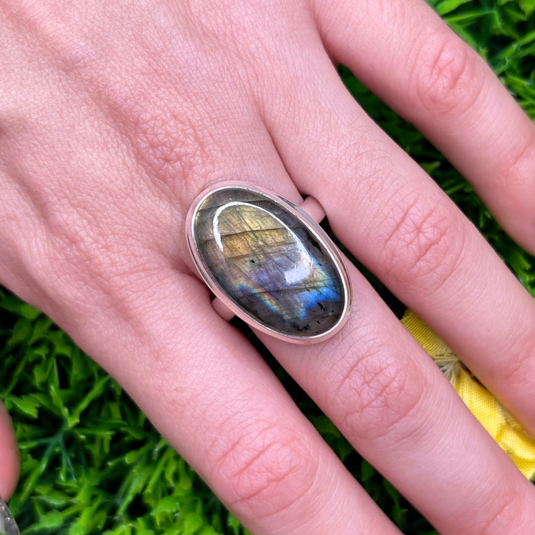 Bague Argent Labradorite Bluefire #128