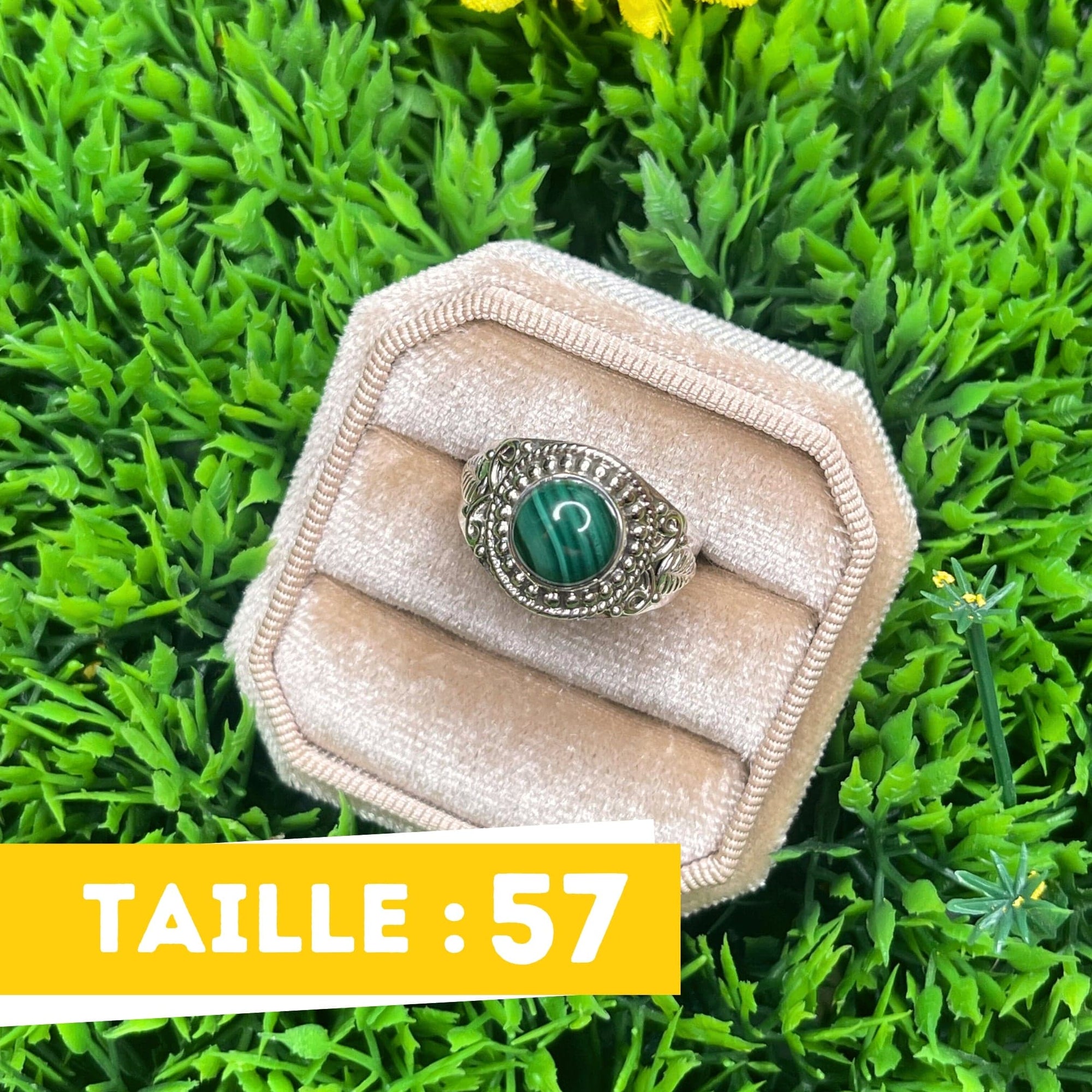 Bague Argent Malachite #1