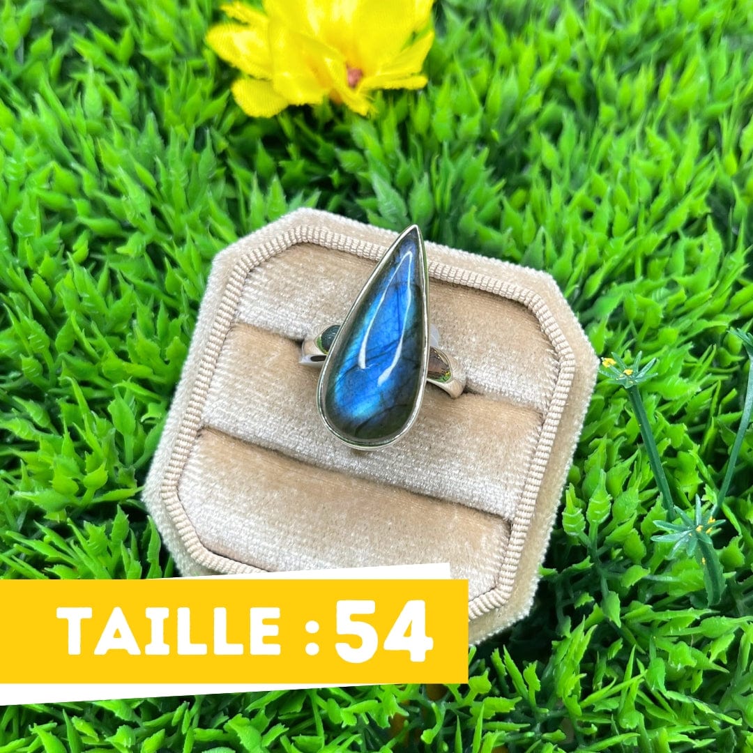 Bague Argent Labradorite Bluefire #40