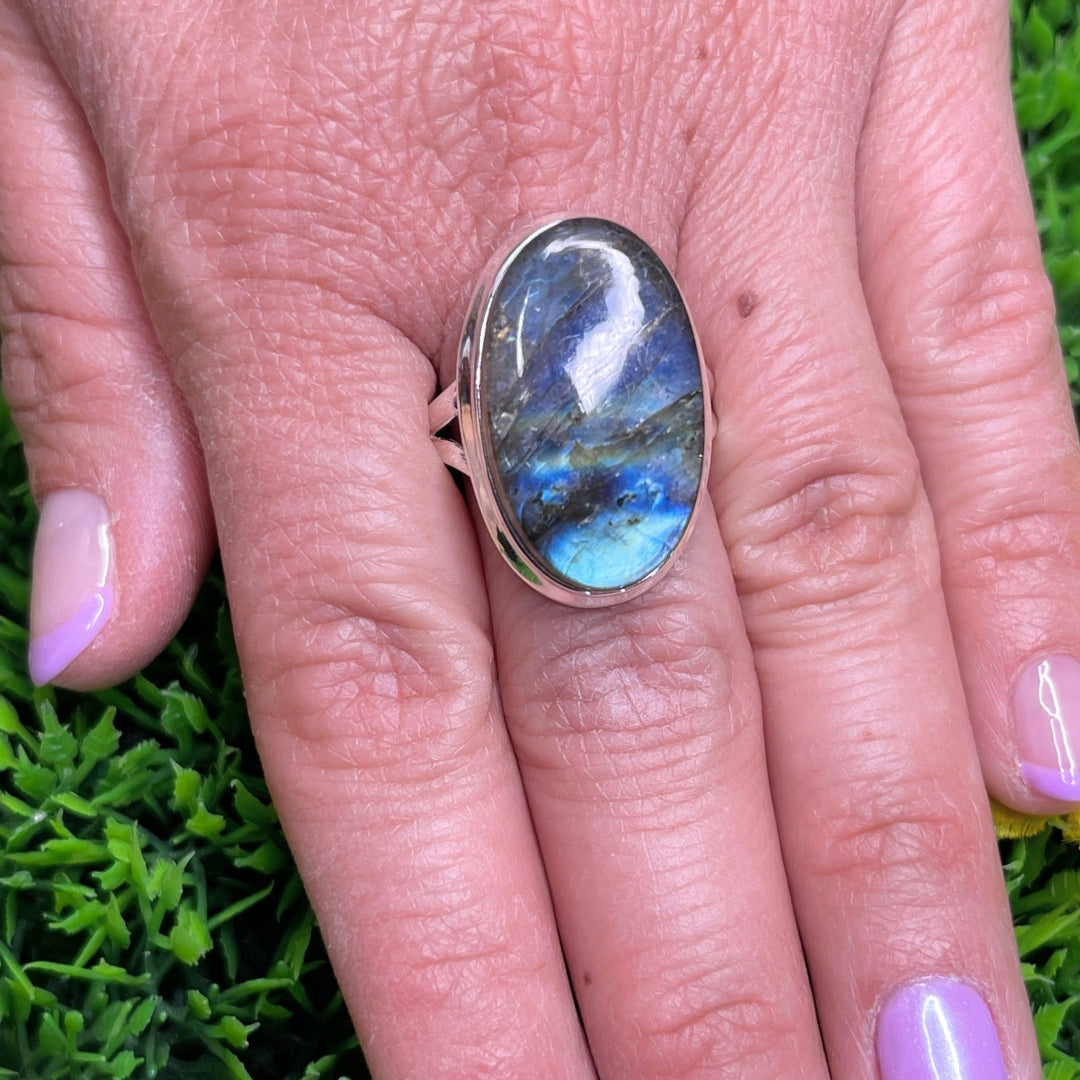 Bague Argent Labradorite Bluefire #204