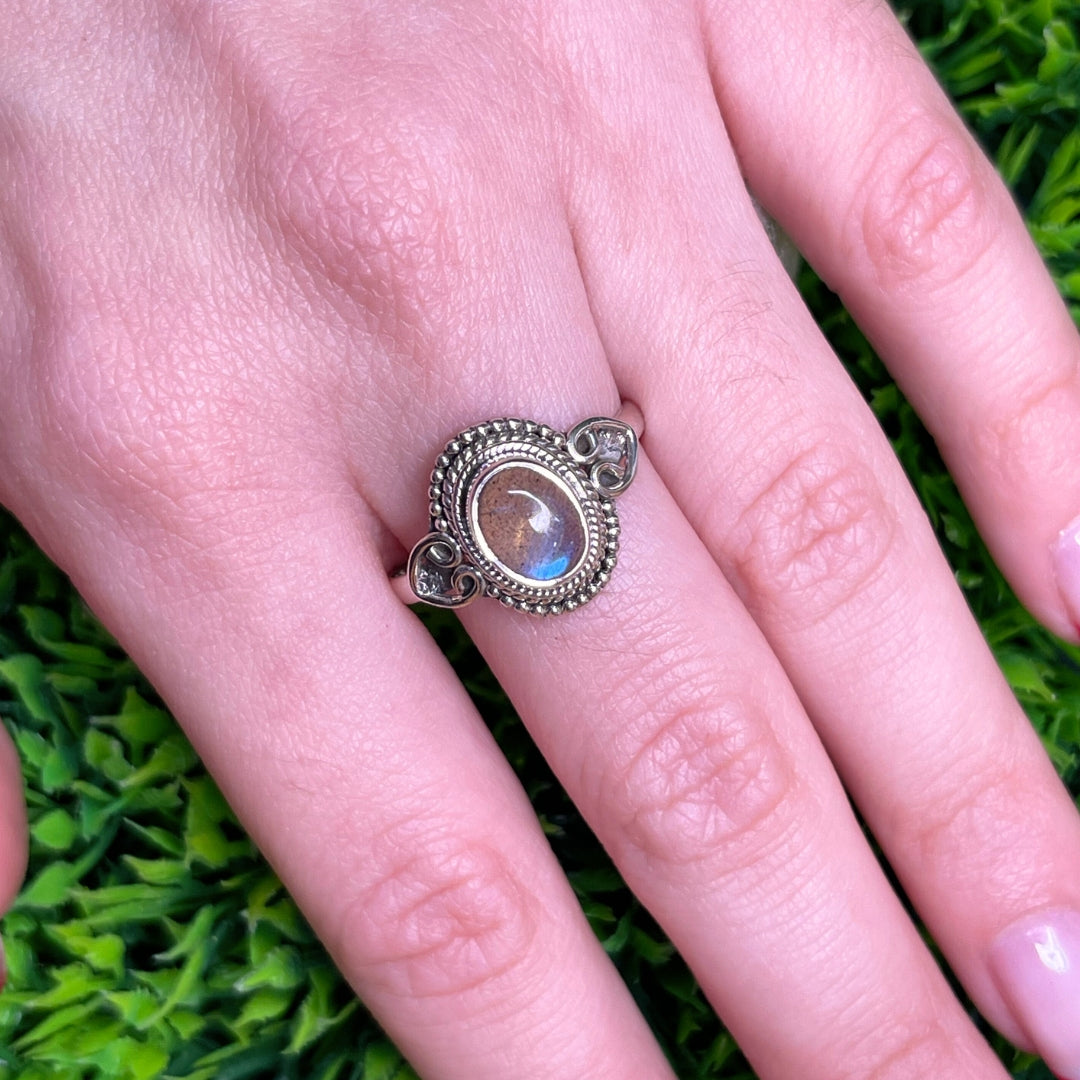 Bague Argent 925 Labradorite Bluefire #104