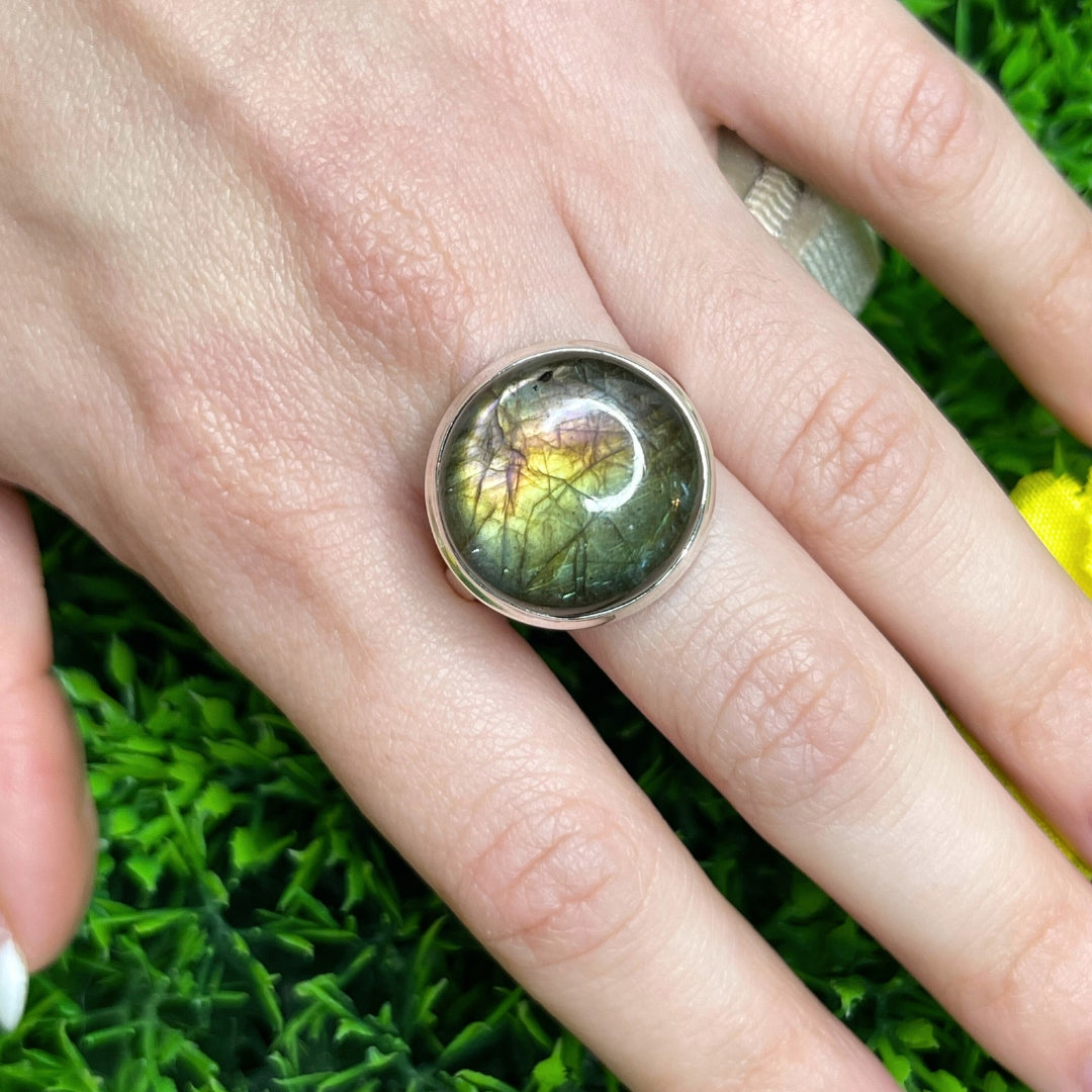 Bague Argent Labradorite Multifire #13