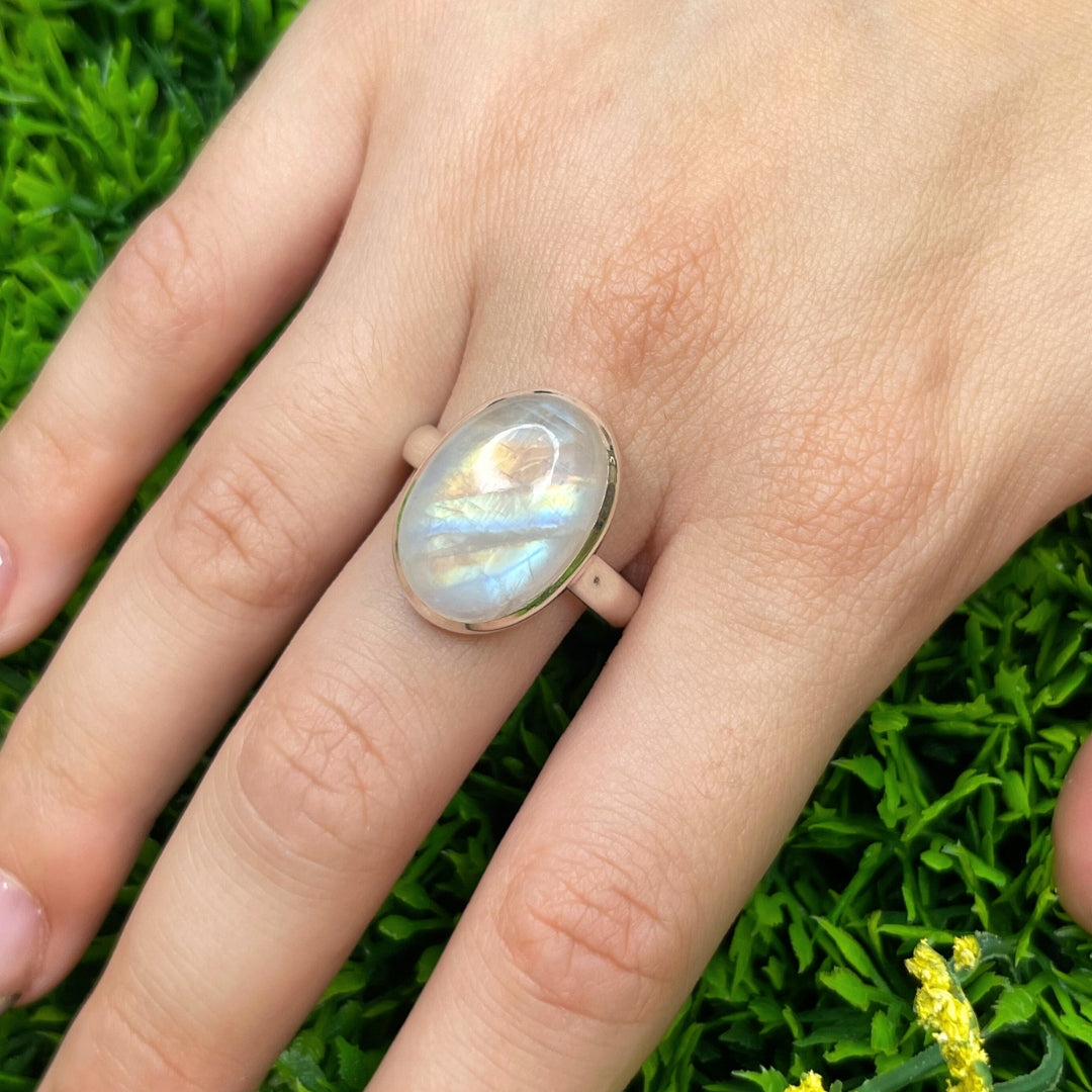 Bague Pierre de Lune Blue Fire #59