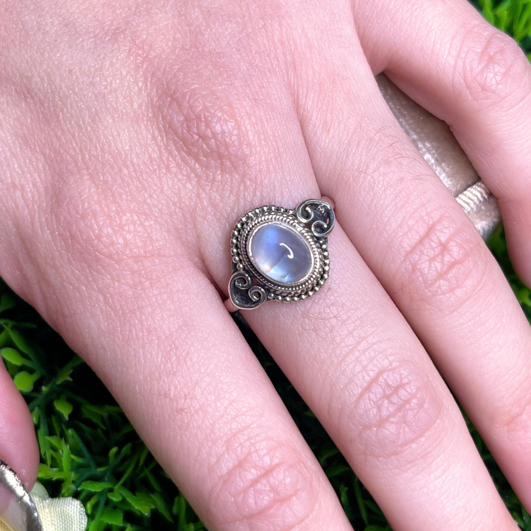 Bague Pierre de Lune Blue Fire #133