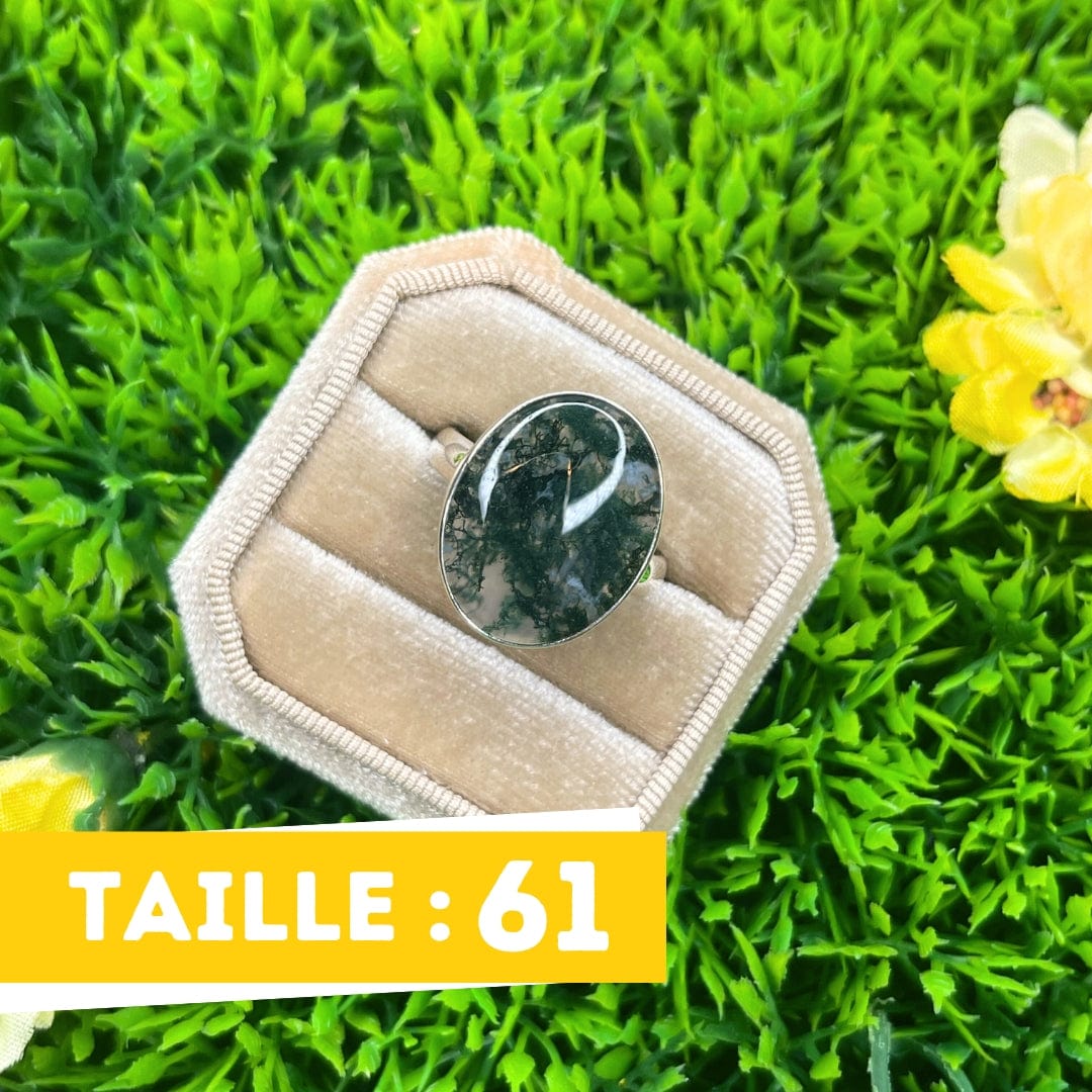 Bague Argent Agate Mousse #23