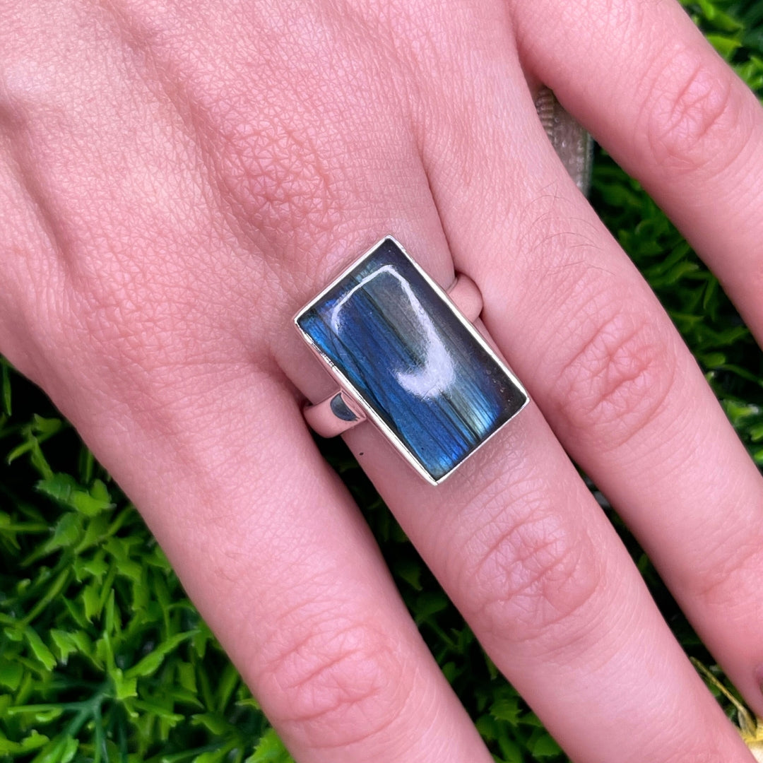 Bague Argent Labradorite Bluefire #124