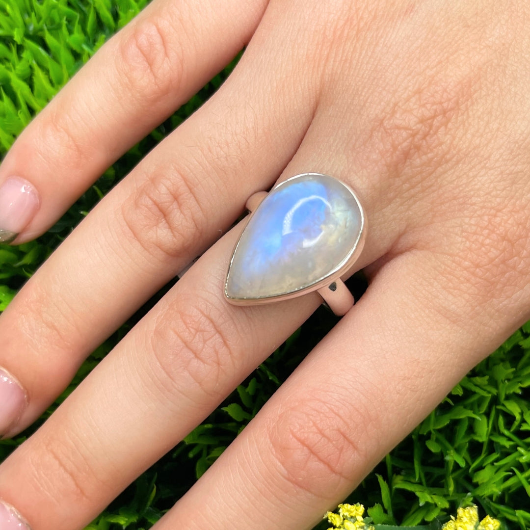 Bague Pierre de Lune Blue Fire #75