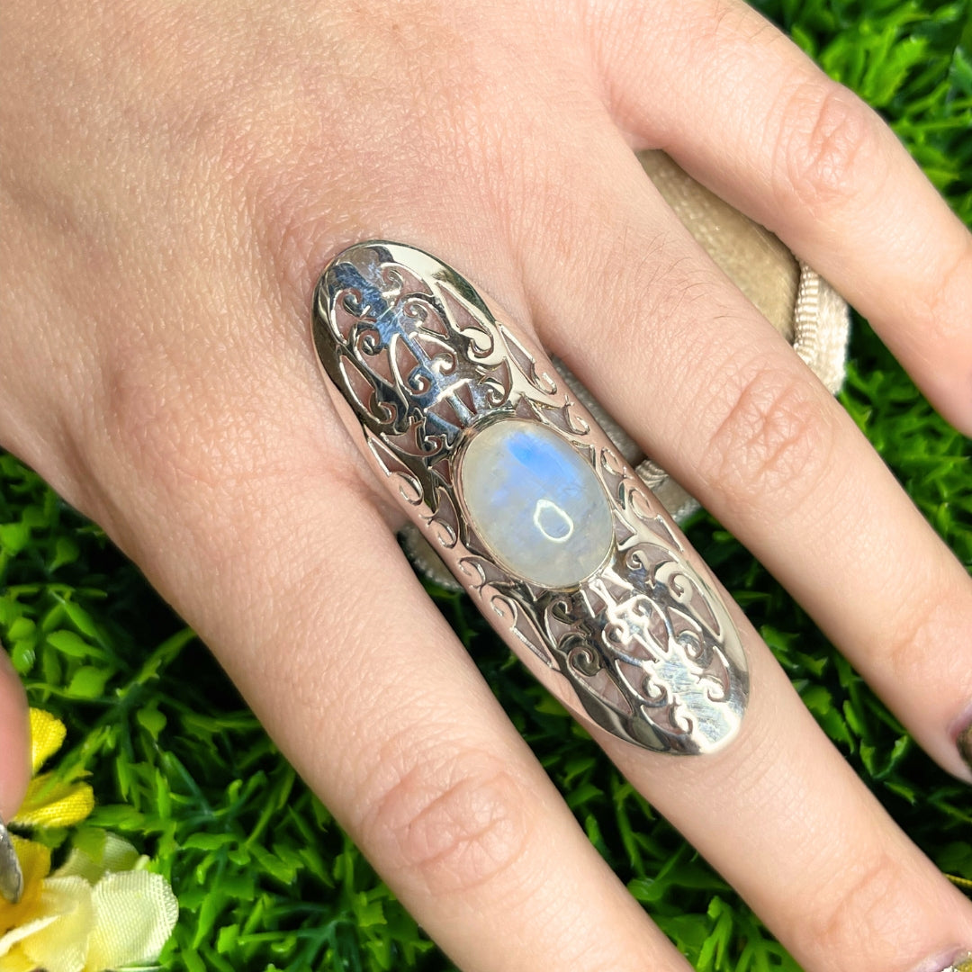 Bague Pierre de Lune Blue Fire #152