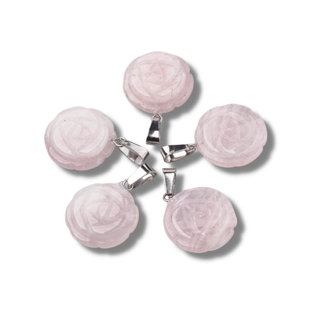 Pendentif Rose Aventurine Oeil de Tigre Quartz Rose