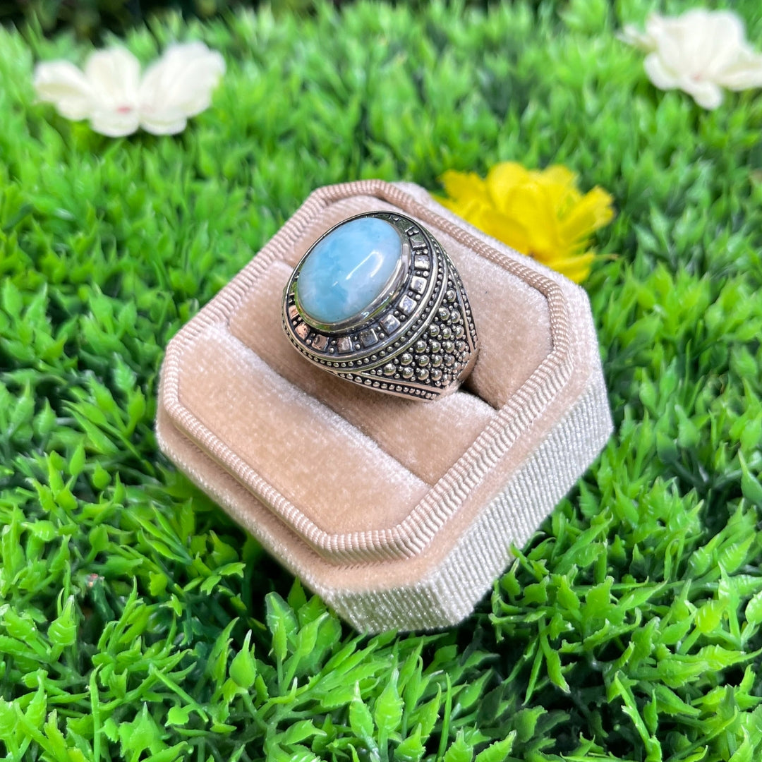 Chevalière Argent Larimar Viking #3