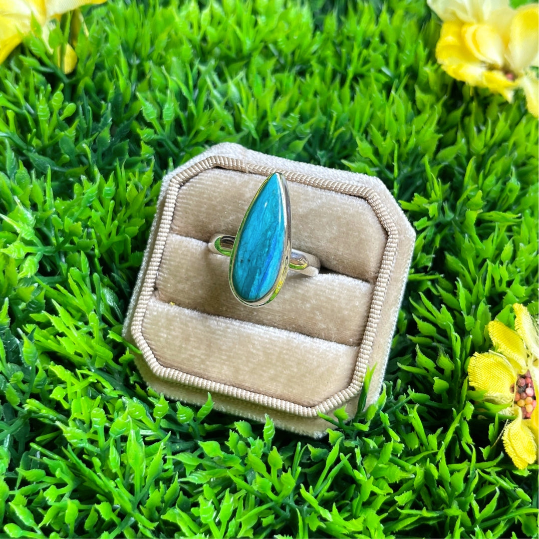 Bague Opale Bleue du Pérou #32