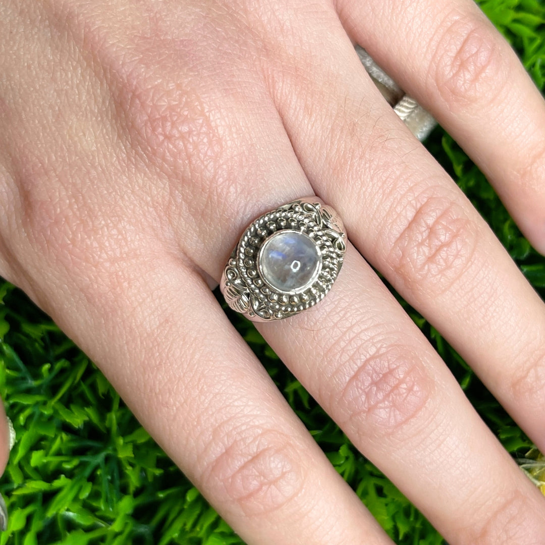 Bague Pierre de Lune Blue Fire #149