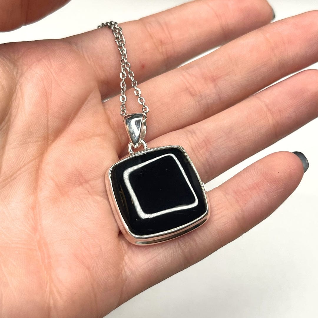 Pendentif Argent Onyx #11