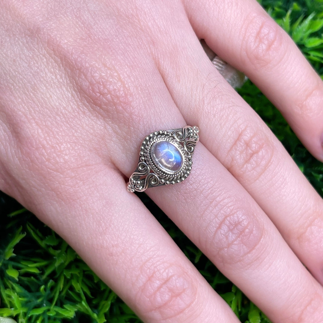 Bague Pierre de Lune Blue Fire #125