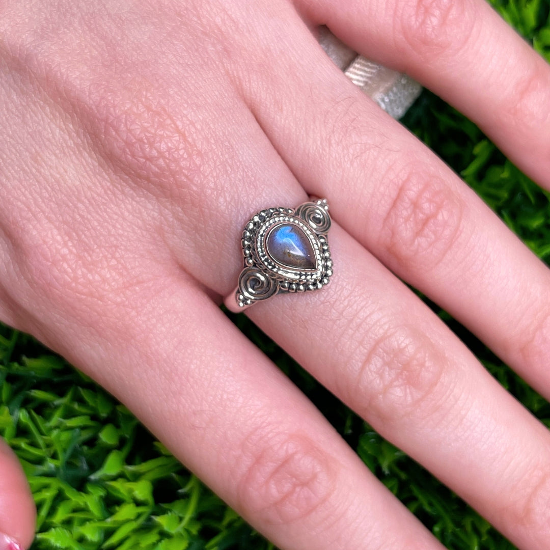 Bague Argent Labradorite Bluefire #92