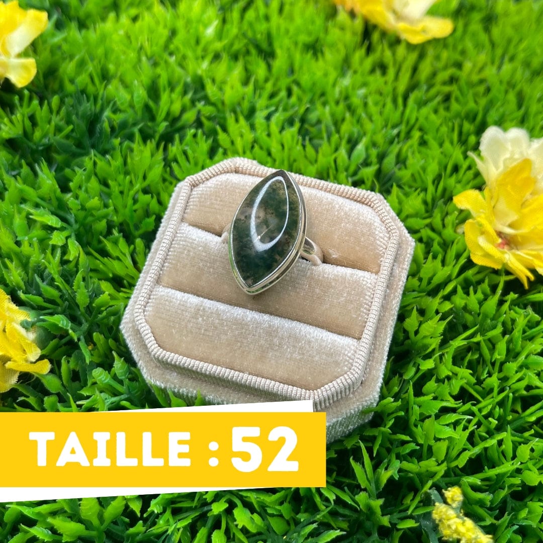 Bague Argent Agate Mousse #1