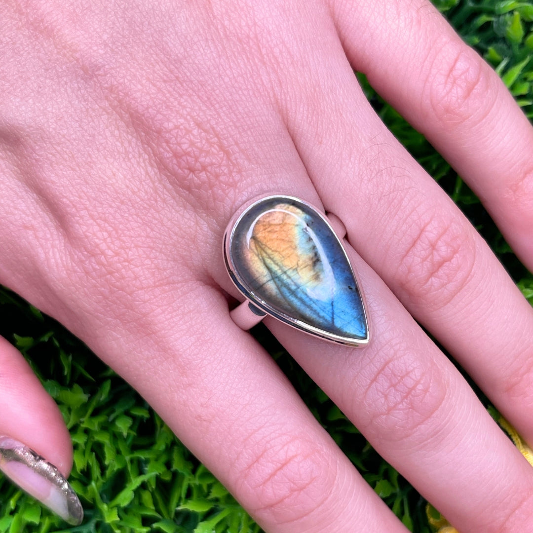 Bague Argent Labradorite Bluefire #148