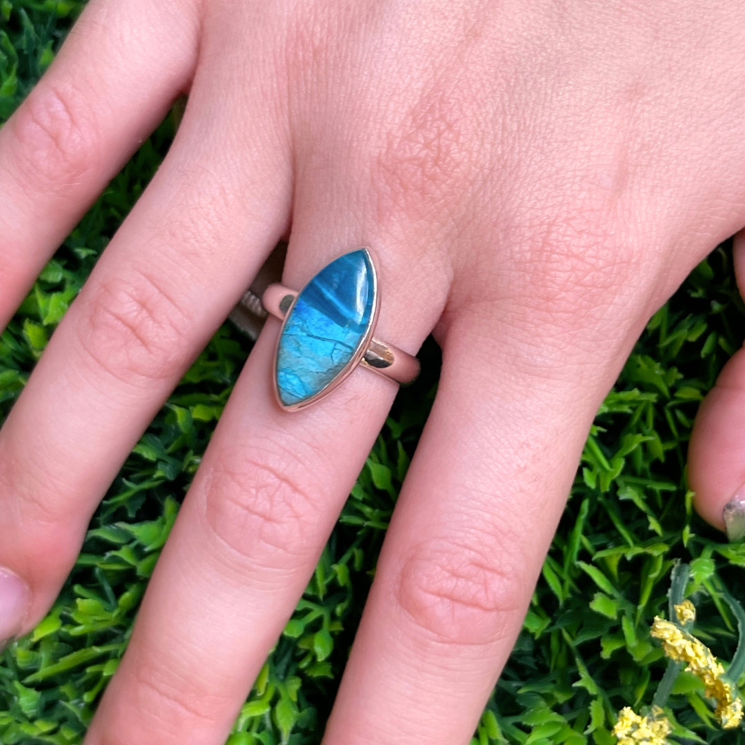 Bague Opale Bleue du Pérou #20