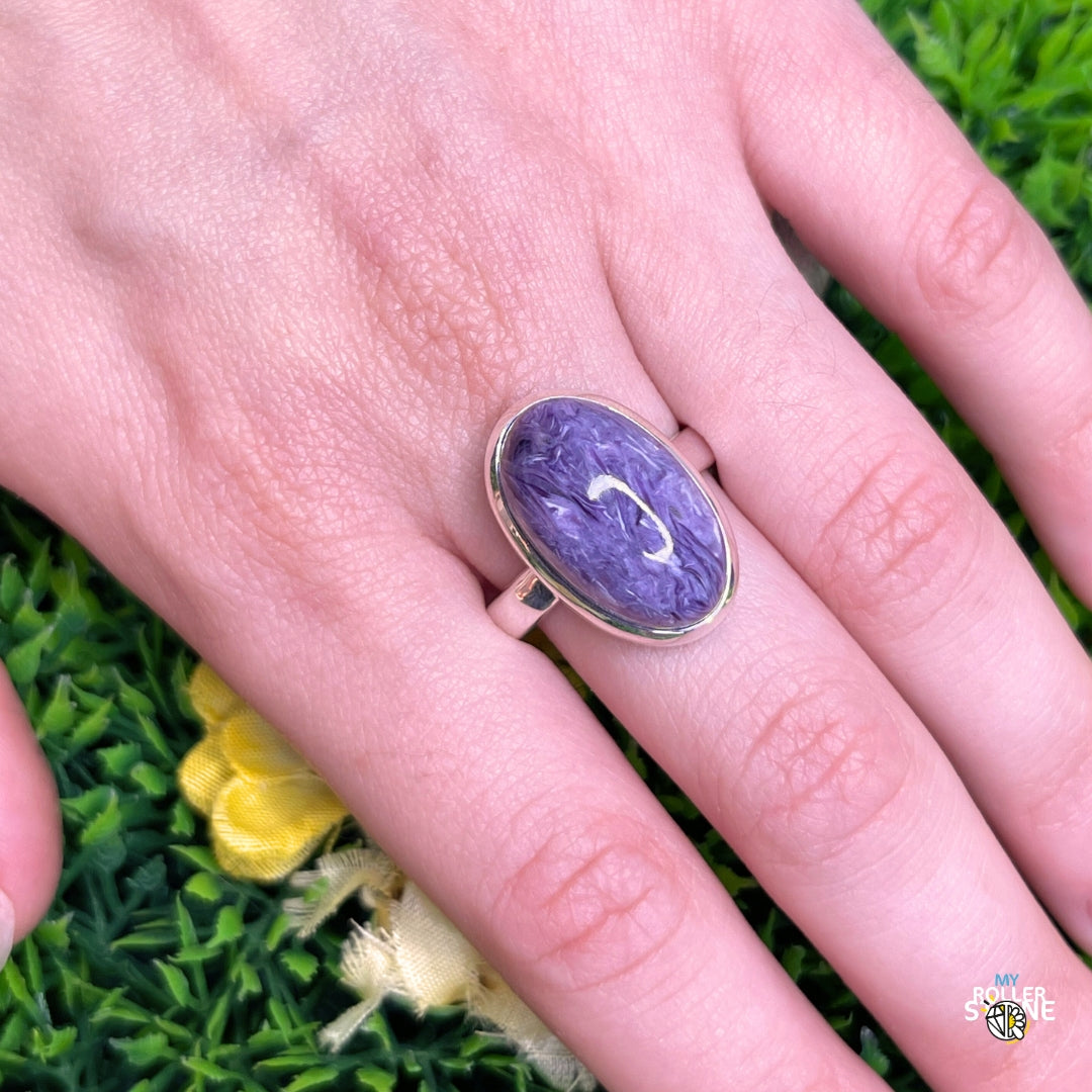 Bague Argent Charoite #6