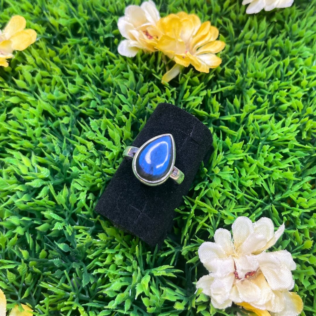 Bague Argent Labradorite Bluefire #14