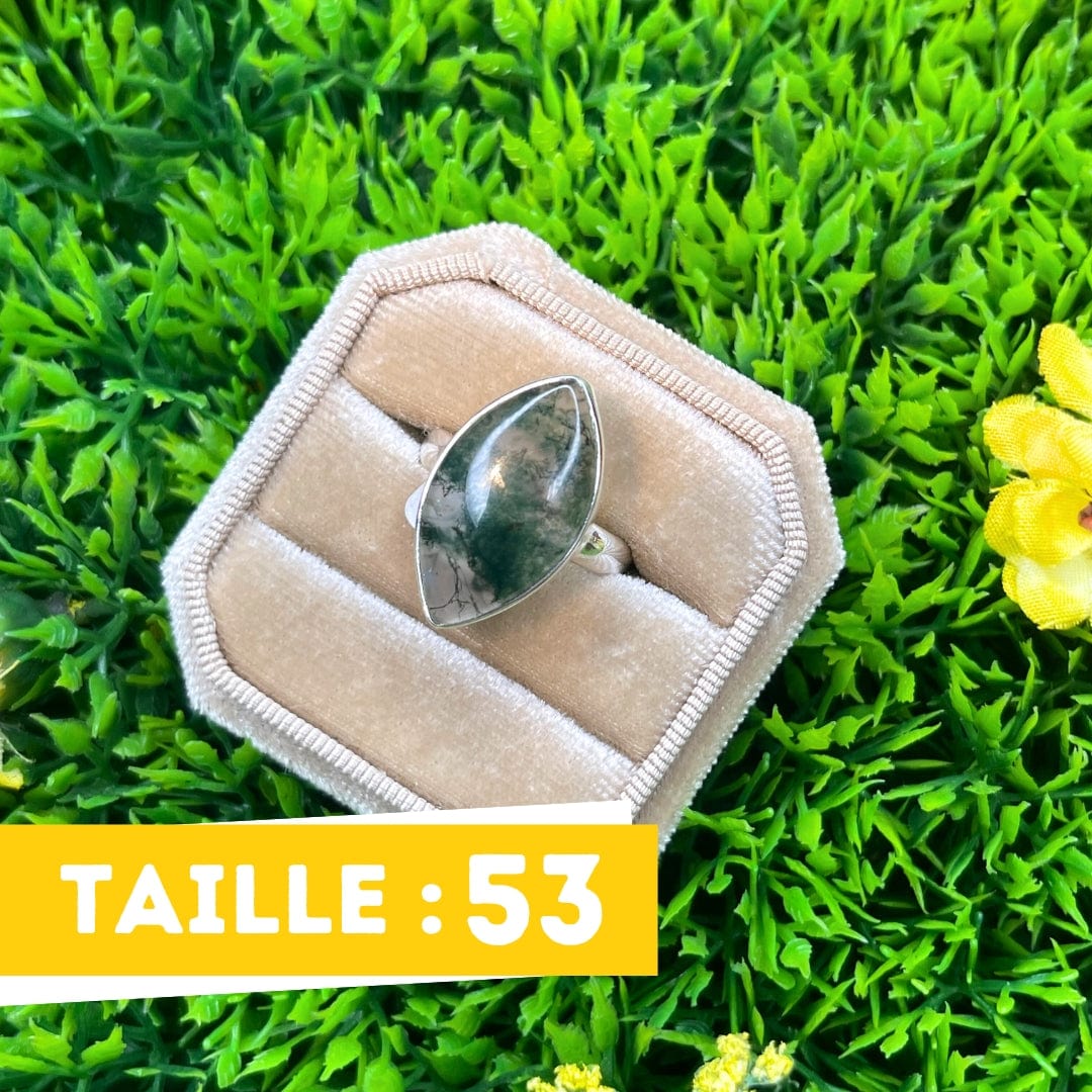 Bague Argent Agate Mousse #11