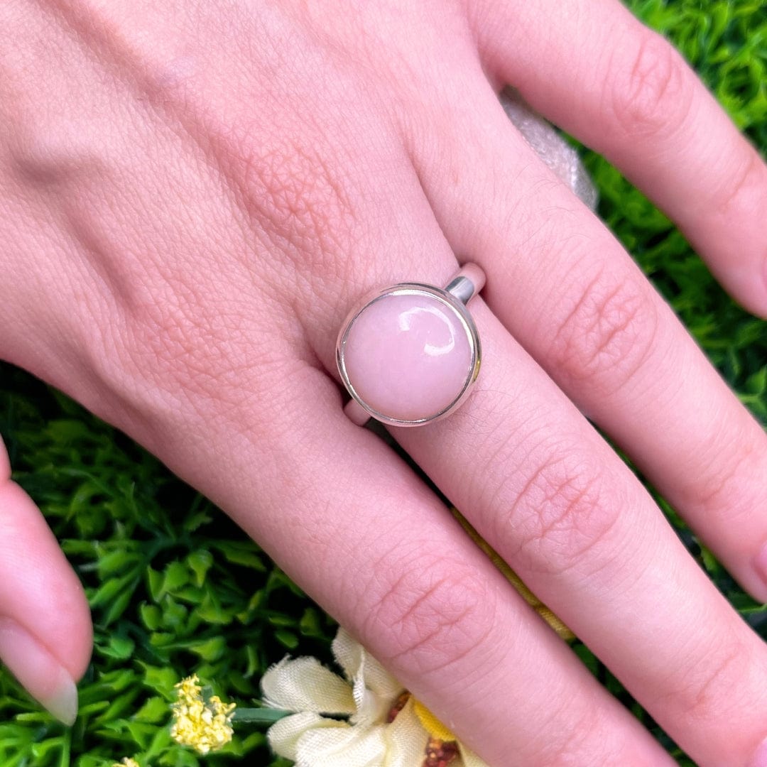 Bague Argent Opale Rose #53