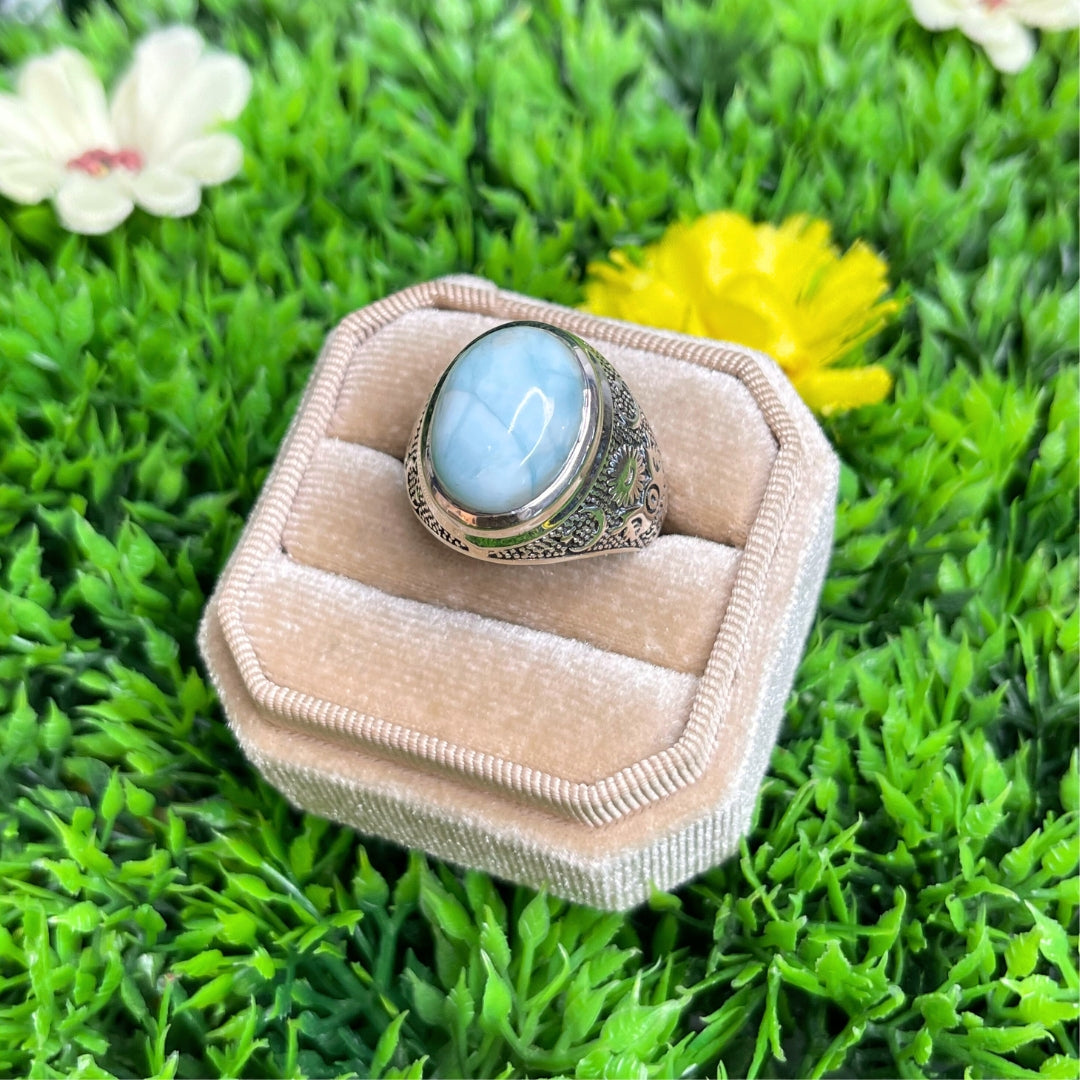 Chevalière Argent Larimar Astral #2