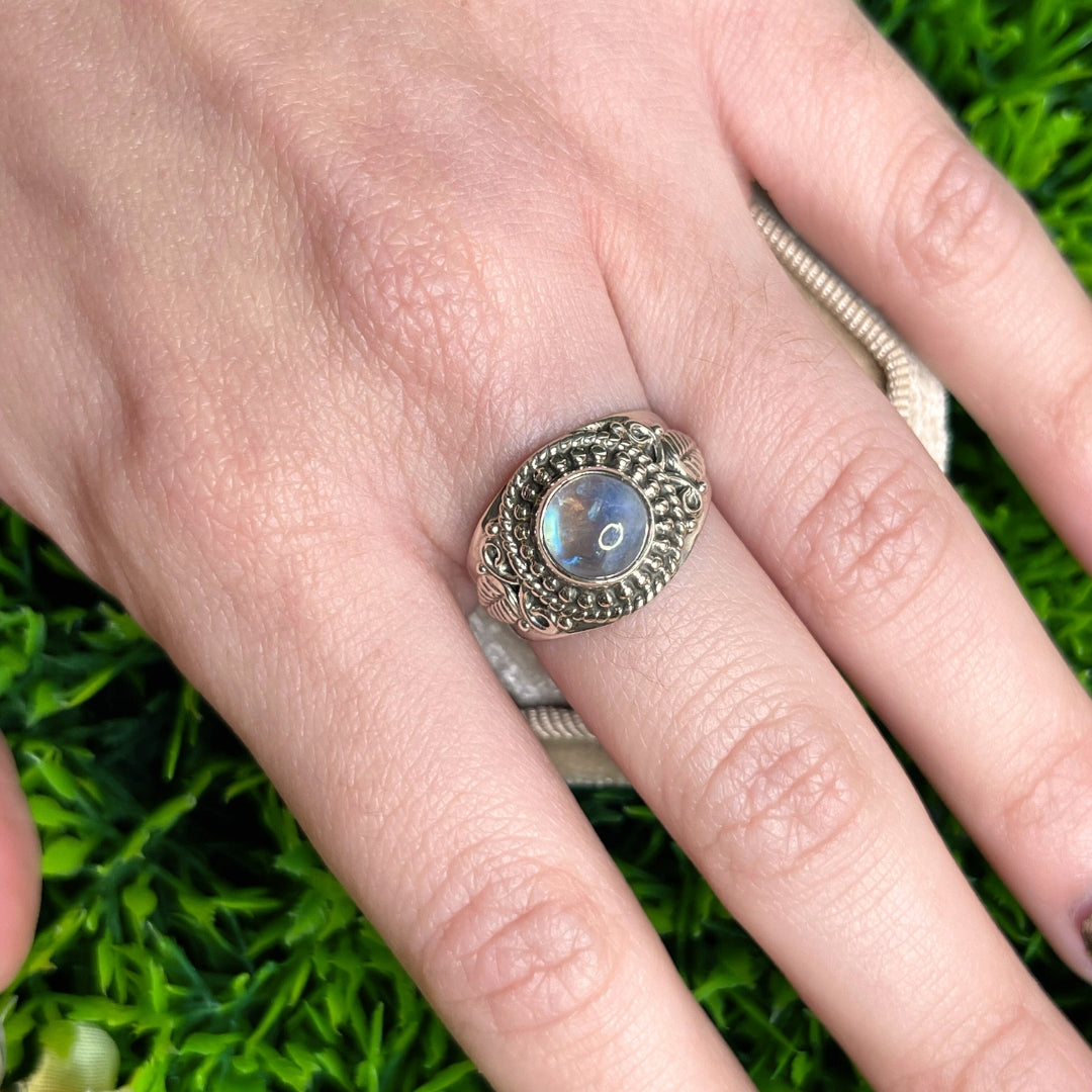 Bague Pierre de Lune Blue Fire #150