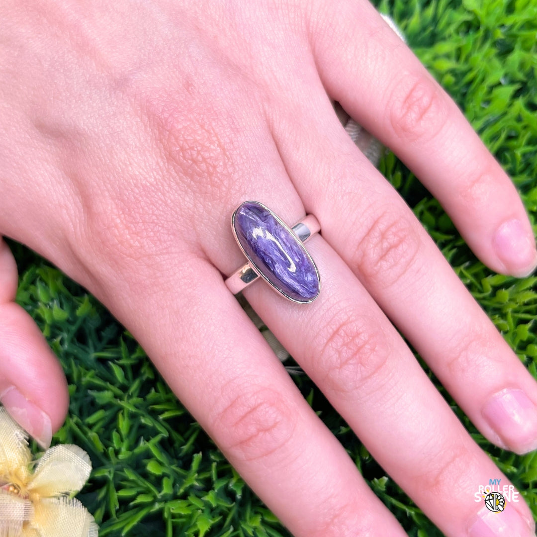 Bague Argent Charoite #7