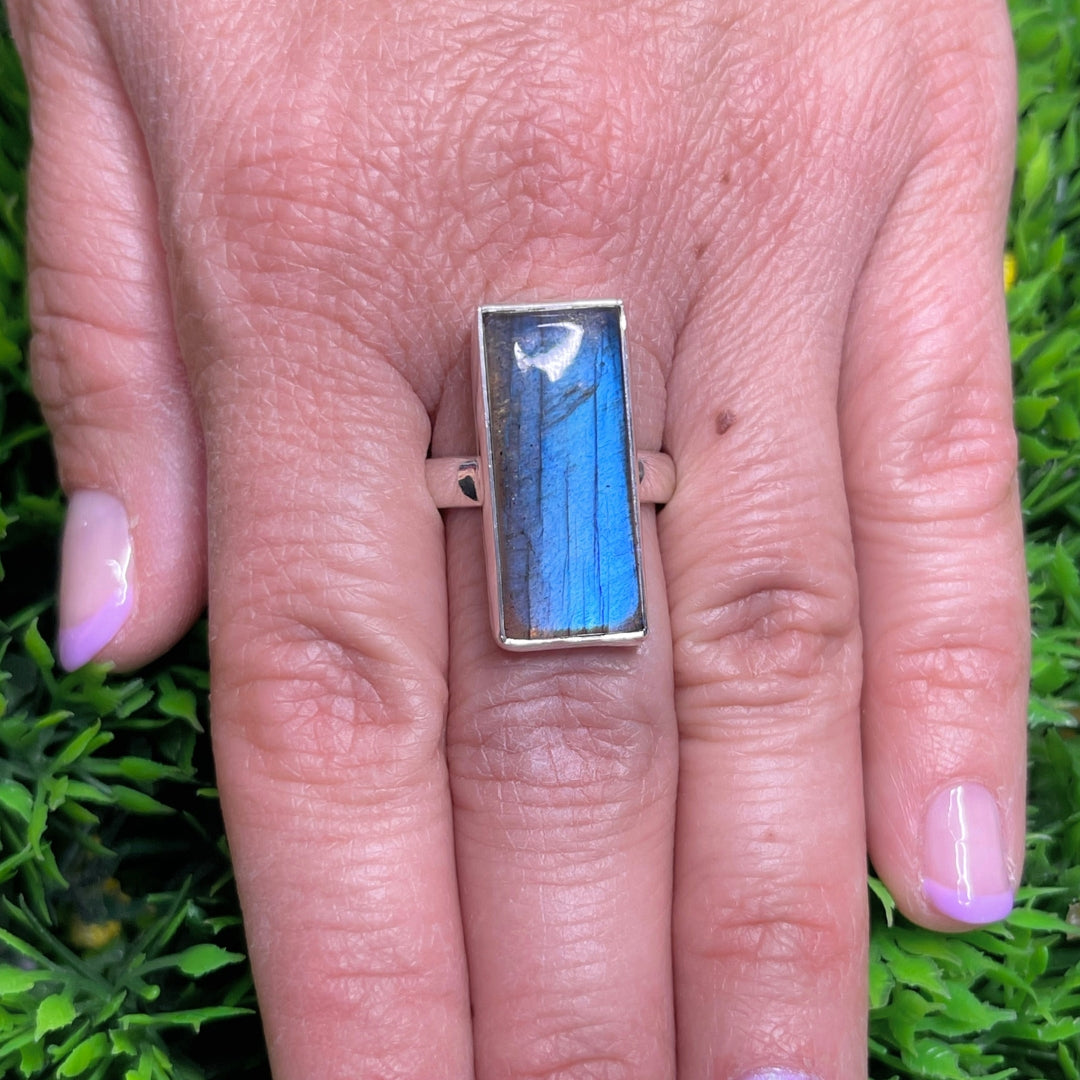 Bague Argent Labradorite Bluefire #190