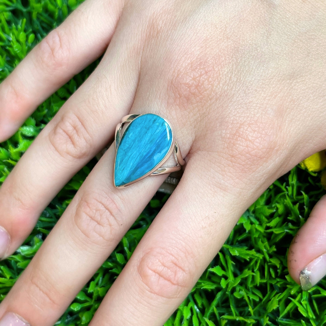 Bague Opale Bleue du Pérou #18