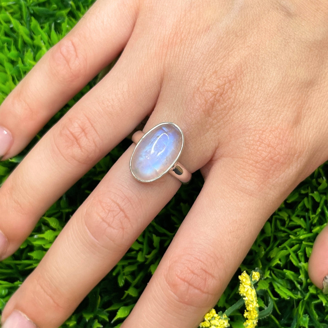 Bague Pierre de Lune Blue Fire #70