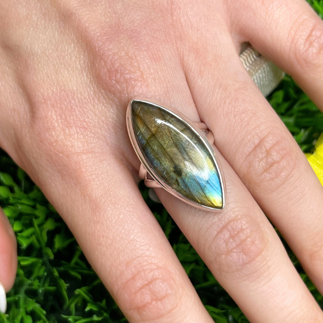 Bague Argent Labradorite Multifire #5