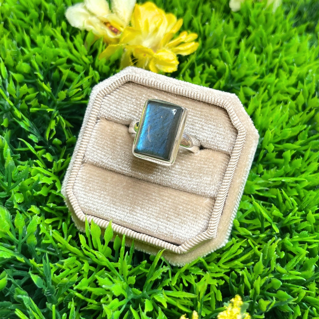 Bague Argent Labradorite Bluefire #56