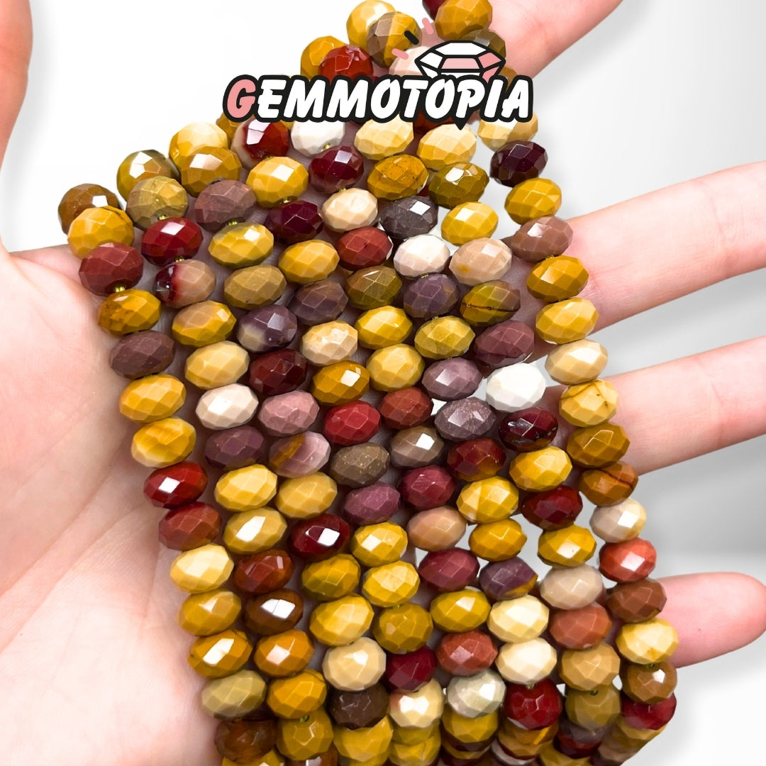 Perle Rondelle Facettée Jaspe Mookaïte 