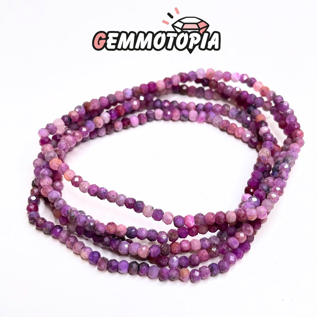 Bracelet Facettée Rubis et Saphir